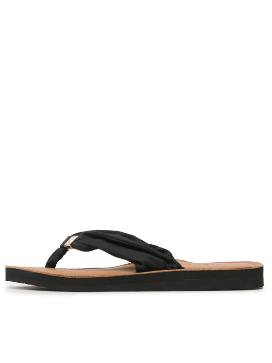 Tommy Hilfiger Šlepetės per pirštą Tommy Hilfiger Th Elevated Beach Sandal FW0FW06985 Juoda