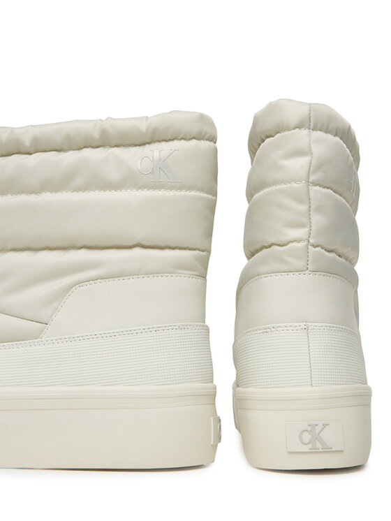 Calvin Klein Sniega zābaki Calvin Klein Vulc Flatf Snowboot Nylon Mix Mg YW0YW01977 Balts