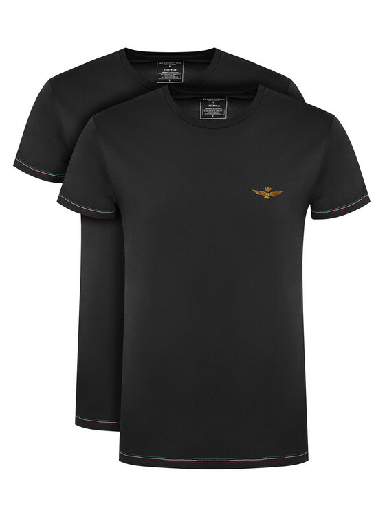 Aeronautica Militare Aeronautica Militare Póló szett AM1UTI003B Fekete Slim Fit
