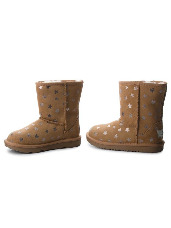 Ugg Снігоходи Ugg Kids Classic Short II Stars 1019697K Коричневий