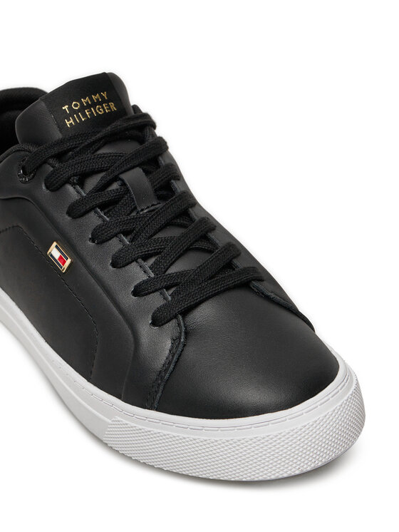 Tommy Hilfiger Sneakersy Tommy Hilfiger Icon Court Sneaker Flag FW0FW08327 Černá