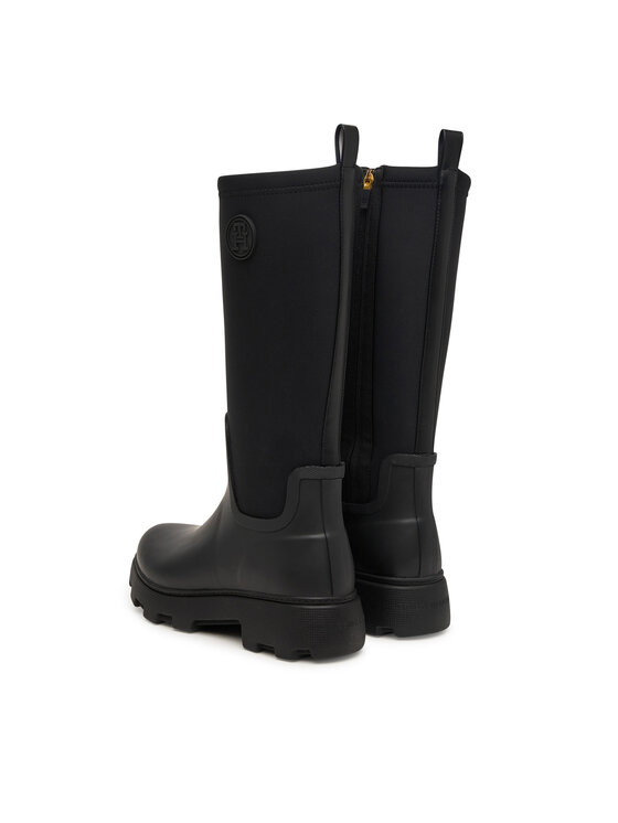 Tommy Hilfiger Kalosze Tommy Hilfiger Th Stamp Warm Knee Rain Boot FW0FW09678 Czarny