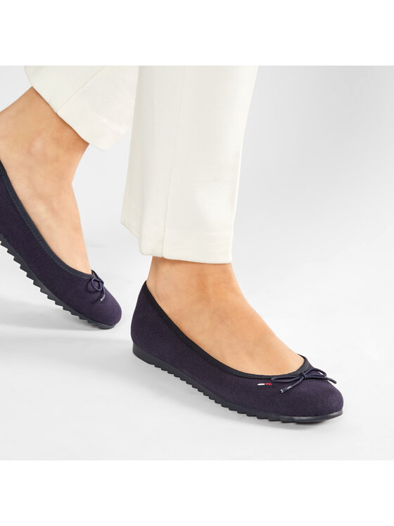 Tommy Jeans Balerinke Tommy Jeans Essential Tommy Jeans Ballerina EN0EN01284 Mornarsko modra