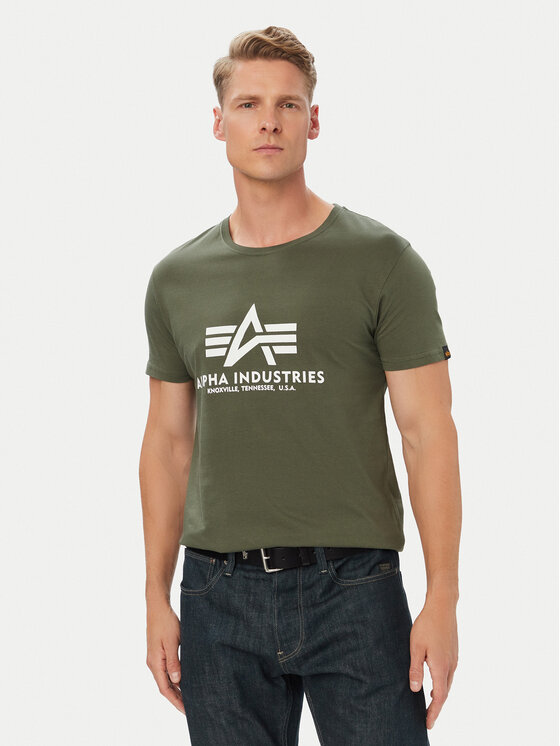 Alpha Industries Alpha Industries Marškinėliai Basic 100501 Žalia Regular Fit