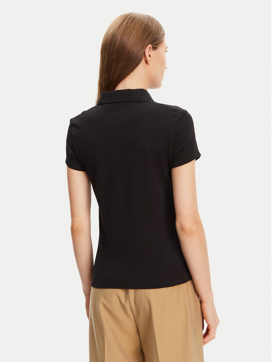 Tommy Hilfiger Tommy Hilfiger Polo Gold Button WW0WW45768 Nero Slim Fit