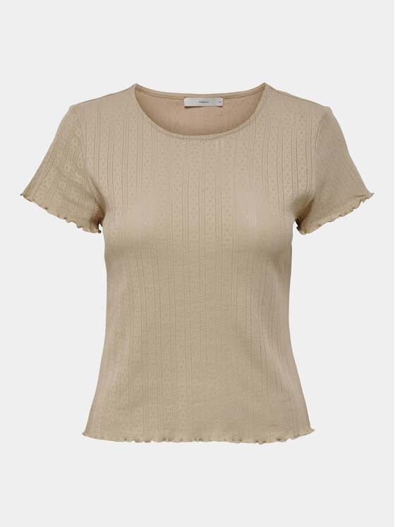 ONLY ONLY Футболка Carlotta 15256154 Бежевий Tight Fit