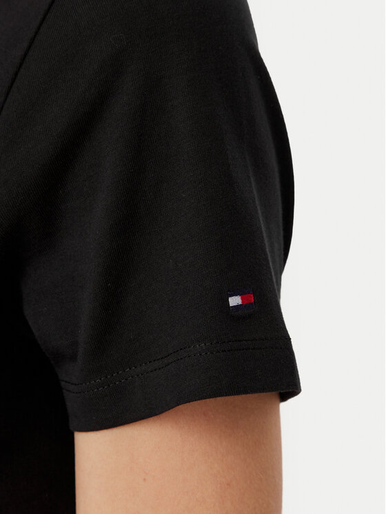 Tommy Hilfiger Tommy Hilfiger Majica Heritage C-Nk WW0WW31999 Črna Regular Fit