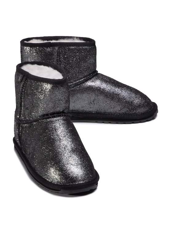 EMU Australia Sniega zābaki EMU Australia Wallaby Mini Metallic Teens T12358 Melns