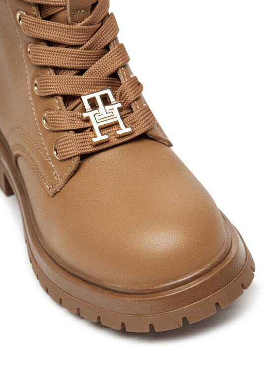 Tommy Hilfiger Trapery Tommy Hilfiger Lace-Up Bootie T3A5-33568-0092 M Brązowy