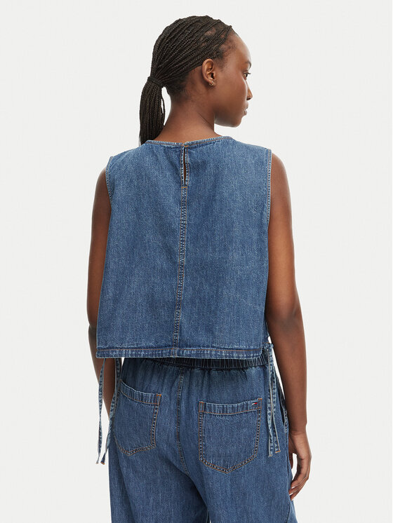 Tommy Jeans Tommy Jeans Top DW0DW22609 Modra Regular Fit
