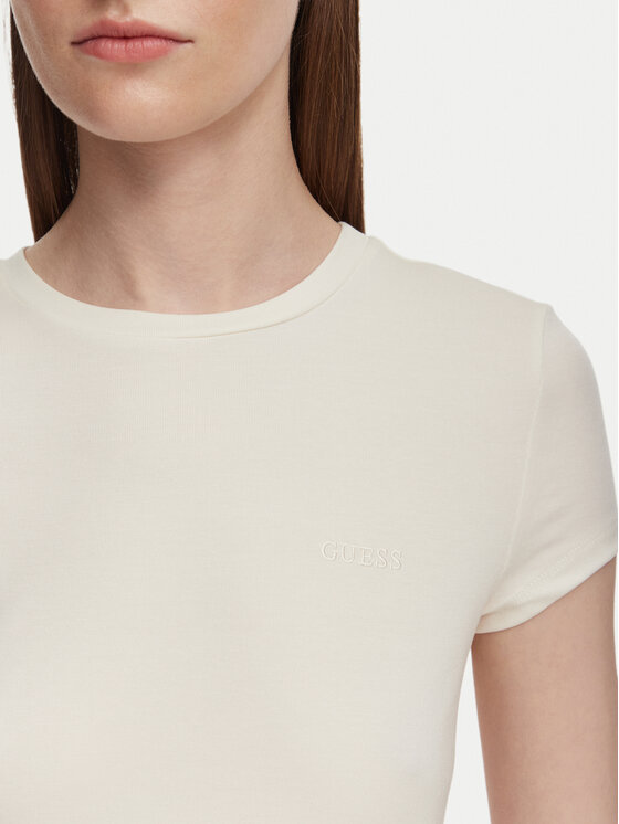 Guess Guess T-shirt V6YI24 K4787 Svijetlo bež Slim Fit