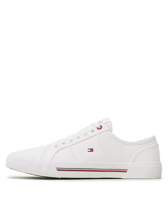 Tommy Hilfiger Zapatillas de tenis Tommy Hilfiger Core Corporate Vulc Canvas FM0FM04560 Blanco