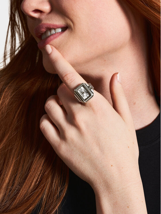 Fossil Pulkstenis Fossil Watch Ring ES5344 Sudraba