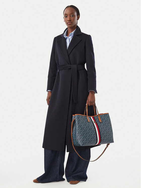 Tommy Hilfiger Torebka Tommy Hilfiger Th Monoplay Satchel Corp AW0AW19516 Granatowy