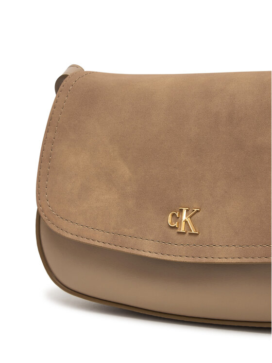 Calvin Klein Дамска чанта Calvin Klein Ck Brushed Flap Camera Bag LV04F3409G Бежов