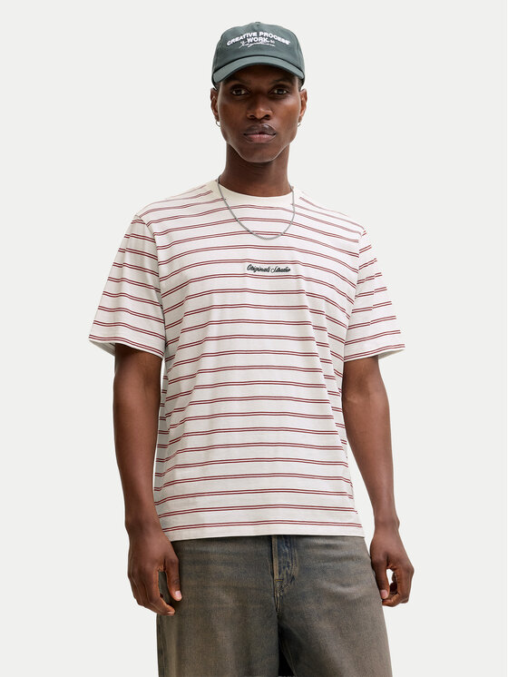 Jack & Jones Jack & Jones Camiseta Norrebro Stripe 12291021 Crema Regular Fit