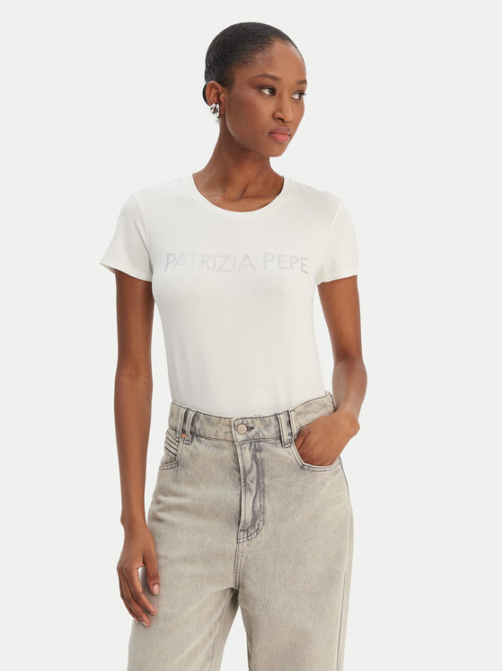 Patrizia Pepe Patrizia Pepe Camiseta CM1419/J013-W146 Blanco Regular Fit