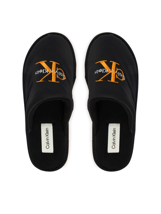 Calvin Klein Papuče Calvin Klein Hotel Slipper Mono Embro YM0YM01392 Čierna