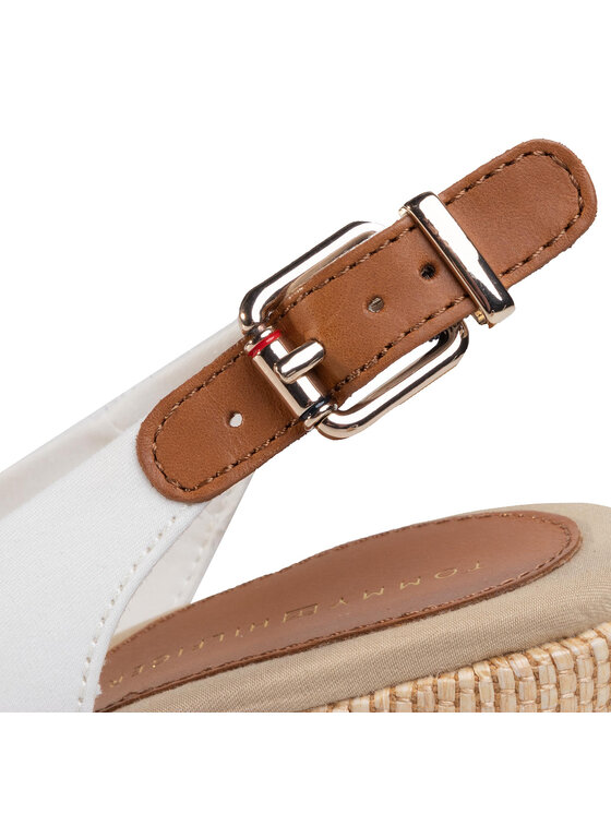 Tommy Hilfiger Еспадрили Tommy Hilfiger Iconic Elena Sling Back Wedge FW0FW04789 Екрю