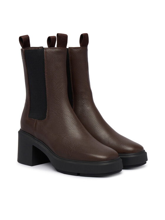 Calvin Klein Bokacsizma Calvin Klein Block Heel Chelsea Boot Lth HW0HW03694 Sötétbarna