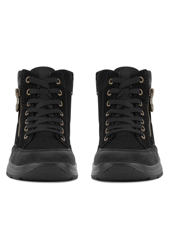 Rieker Šnurovacia obuv Rieker L7701-00 Čierna