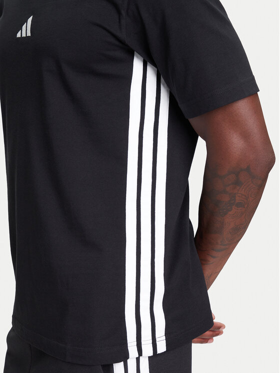 adidas adidas Marškinėliai Essentials 3-Stripes JD1906 Juoda Regular Fit