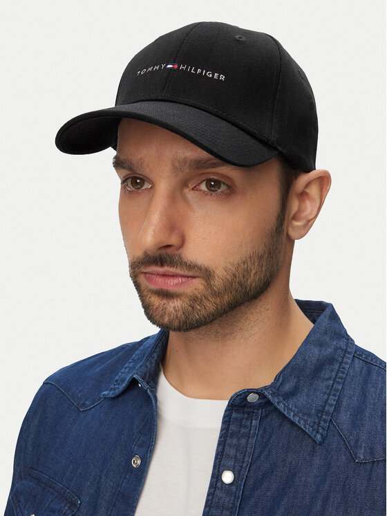Tommy Hilfiger Cepure ar nagu Tommy Hilfiger Th Foundation Hct 6 Panel Cap AM0AM14045 Melns