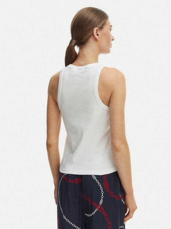 Tommy Hilfiger Tommy Hilfiger Top WW0WW49251 Écru Slim Fit