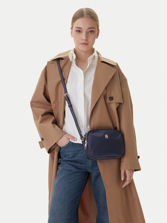 Tommy Hilfiger Дамска чанта Tommy Hilfiger Poppy Th Crossover AW0AW15638 Тъмносин