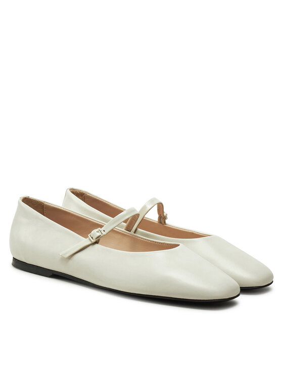 Calvin Klein Balerinos Calvin Klein Mary Jane Ballerina - Lth HW0HW02307 Écru