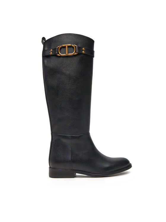 TWINSET Kozačky ve vojenském stylu TWINSET 242TCP092 Černá