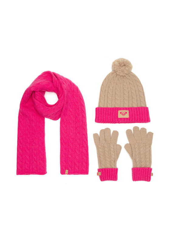Roxy Набір шапка, шарф і рукавиці Roxy RX-KF-001-AW24 Рожевий