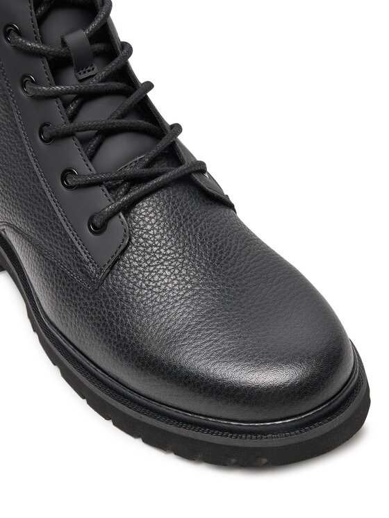 Calvin Klein Stivali Calvin Klein Eva Mid Laceup Boot Lth YM0YM00751 Nero