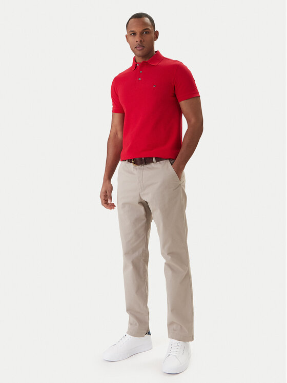 Tommy Hilfiger Tommy Hilfiger Polo marškinėliai 1985 MW0MW17771 Raudona Slim Fit