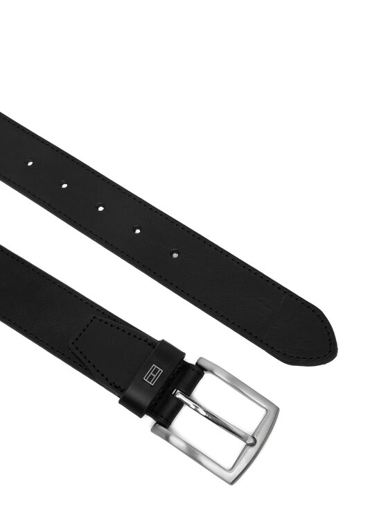 Tommy Hilfiger Ζώνη Tommy Hilfiger Denton Square Buckle Leather Belt AM0AM14188 Μαύρο