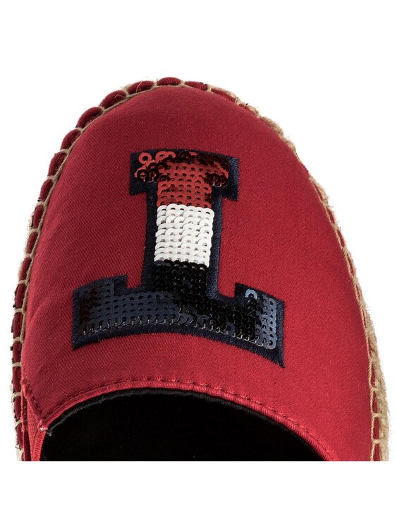 Tommy Hilfiger Espadrile Tommy Hilfiger Th Sequins Espadrille FW0FW02412 Roșu