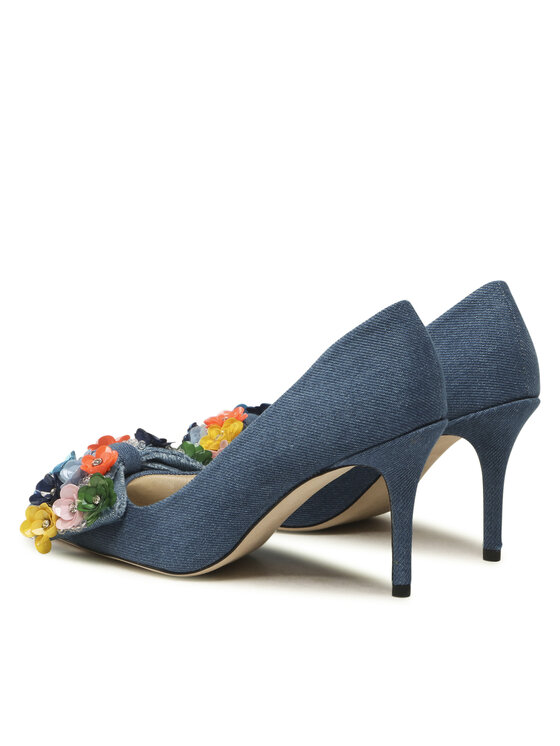 Custommade Pantofi cu toc subțire Custommade Aljo Multi Flower 999627013 Albastru