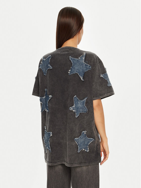 One Teaspoon One Teaspoon Футболка Denim Star 26858 Сірий Relaxed Fit