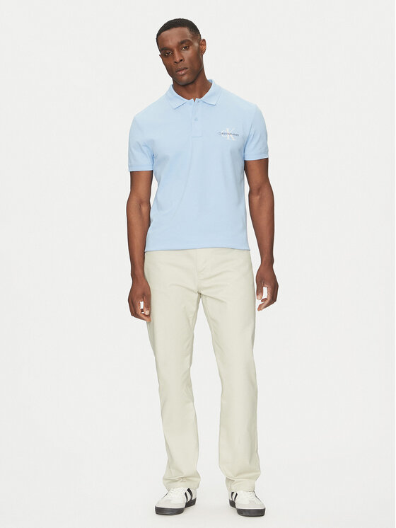 Calvin Klein Jeans Calvin Klein Jeans Polo majica Monologo J30J325664 Svetlo modra Regular Fit