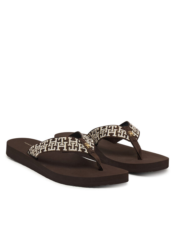 Tommy Hilfiger Čības uz pirksta Tommy Hilfiger Corportate Sandal FW0FW09610 Brūns