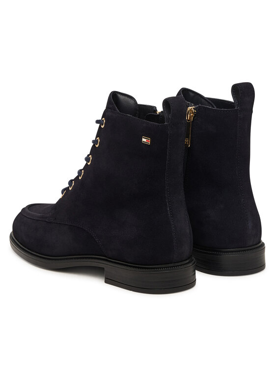 Tommy Hilfiger Trzewiki Tommy Hilfiger Enamel Flag Suede Lace-Up Boot FW0FW09681 Granatowy