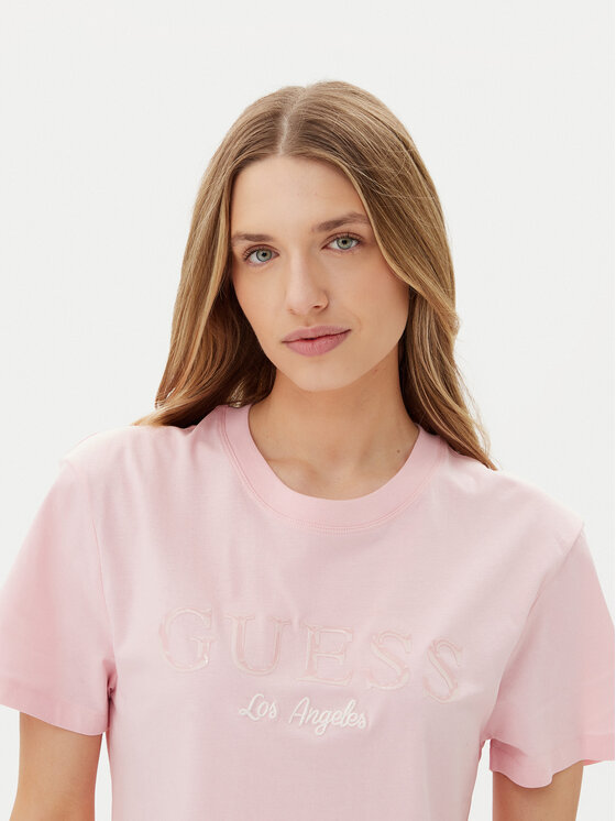 Guess Guess Marškinėliai V5GI09 K9RM1 Rožinė Regular Fit