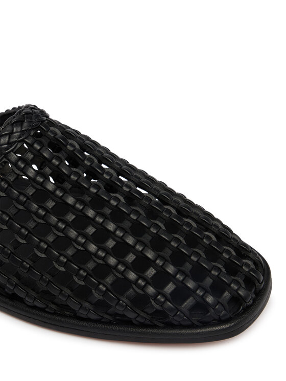 Tommy Hilfiger Papucs Tommy Hilfiger Hilfiger Leather Mix Flat Mule FW0FW09280 Fekete