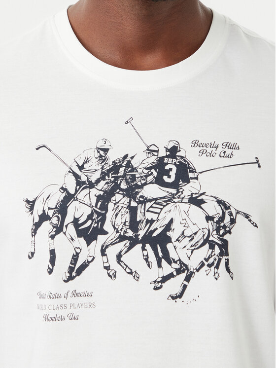 Beverly Hills Polo Club Beverly Hills Polo Club Camiseta P-SS26M-TS101 Blanco Regular Fit