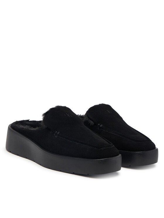 Calvin Klein Чехли Calvin Klein Flatform Mule Suede WL HW0HW03182 Черен