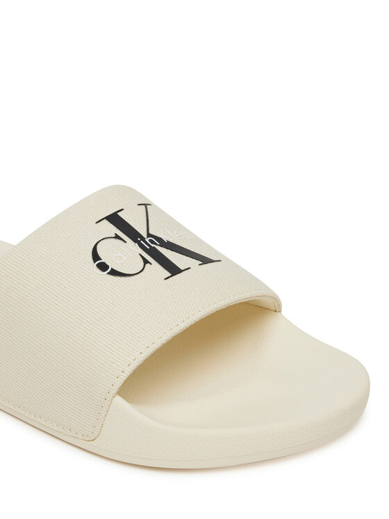 Calvin Klein Jeans Japonki Calvin Klein Jeans Slide Monogram Wn Logo Ck YW0YW01967 Beżowy