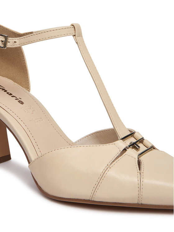 Tamaris Pantofi cu toc subțire Tamaris 1-22306-46 Crem