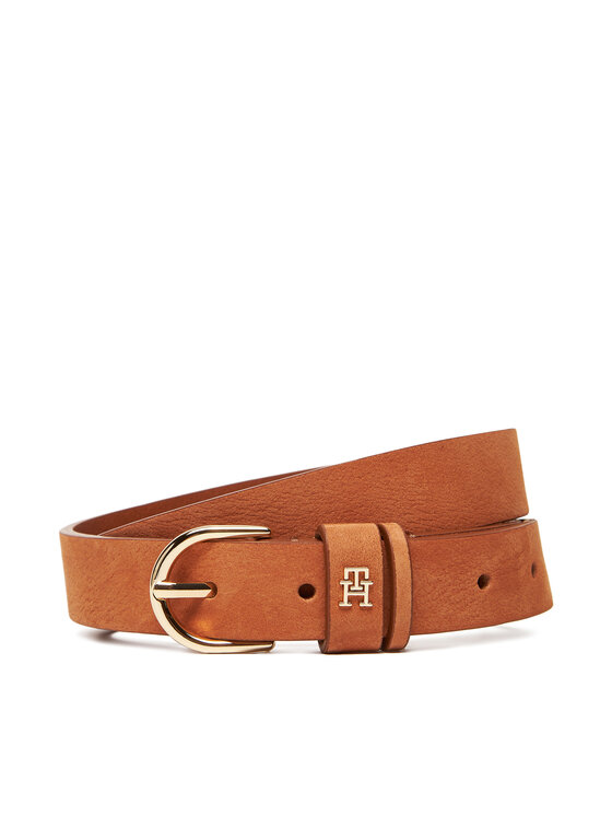 Tommy Hilfiger Pasek Damski Tommy Hilfiger Essential Effortless 2.5 Nubuck AW0AW17930 Brązowy