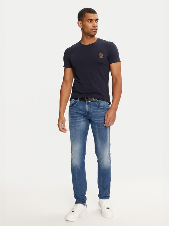 Versace Versace Majica AUU01005 1A1001 Mornarsko modra Regular Fit