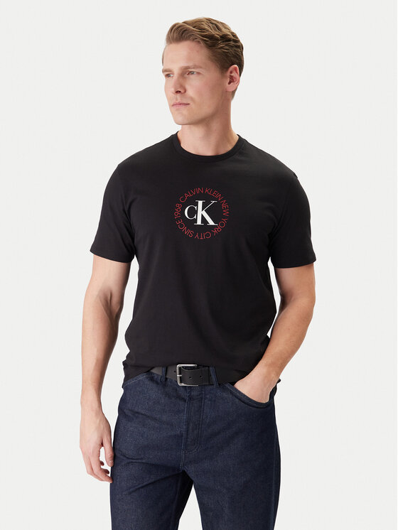 Calvin Klein Jeans Calvin Klein Jeans Camiseta Word Circle Graphic LV14RE816G Negro Regular Fit